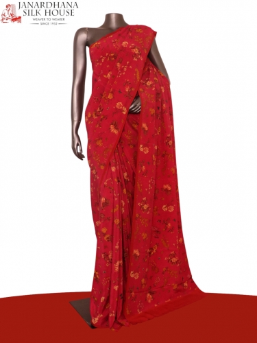 Floral  Pure Crepe Silk Saree